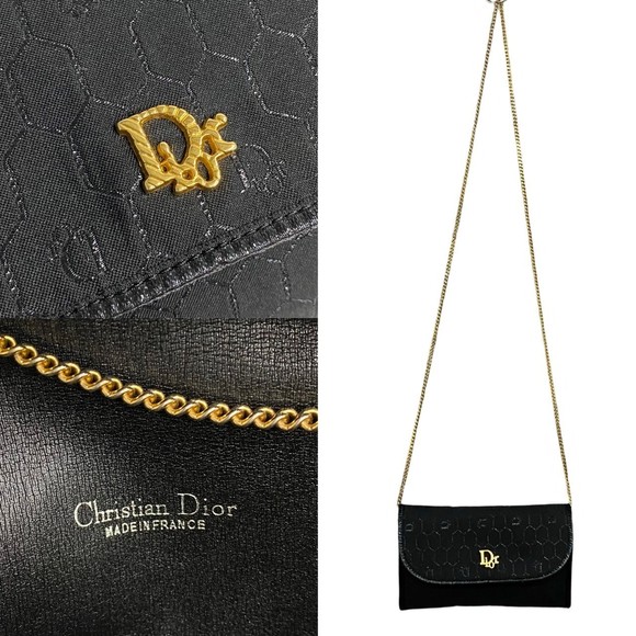 Dior Honeycomb Canvas Chain Crossbody Bag Canvas Crossbody Bag in Good condition - Picture 4 of 10